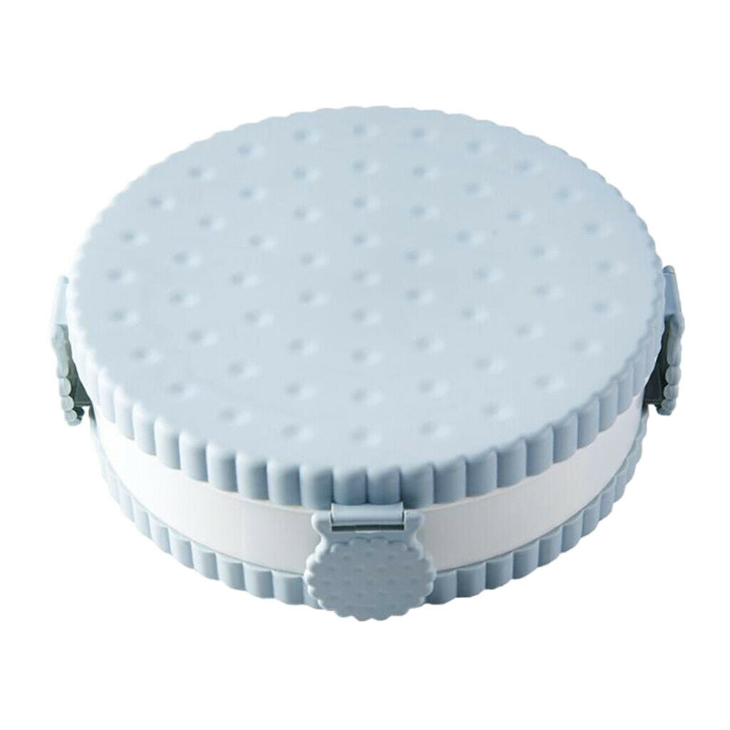 Food Storage Container Dividers Compartments Airtight Leakproof Round Blue