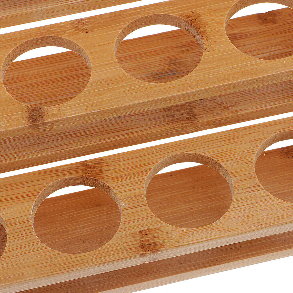 Essential Oil Bottle Wood Storage Rack 18 Slots Aromatherapy Organizer Case
