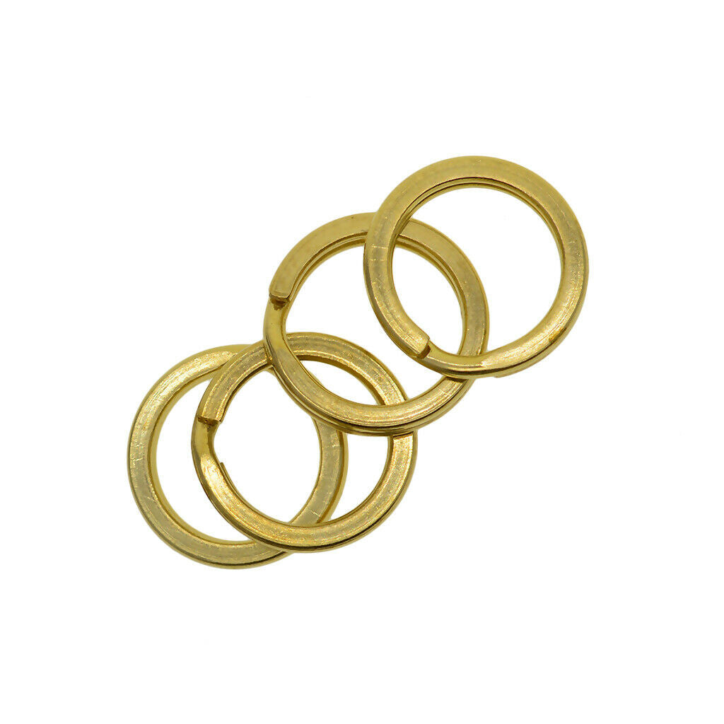 2X 20 Pcs 15 mm Flat Split Solid Brass Key Rings Keys Chain Bag Charms Clasp