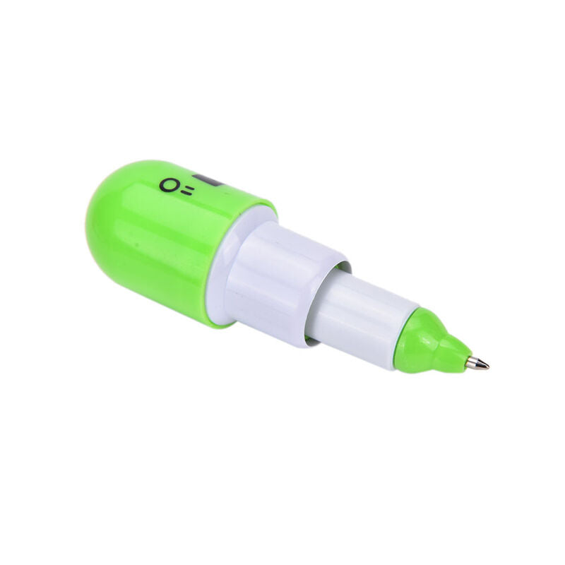 Smiling Face Pill Shape Ballpoint Pen Cute Cartoon Favor Retractable Ball .l8