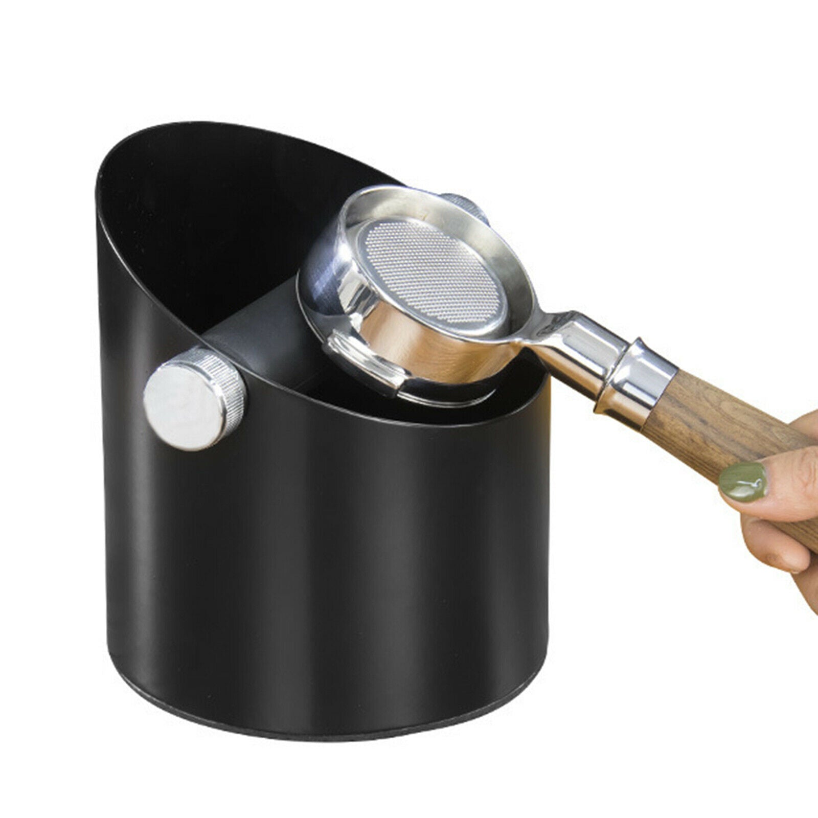 Black Coffee Knock Box Grinds Waste Bucket Shop Kitchen Office Bar Barista