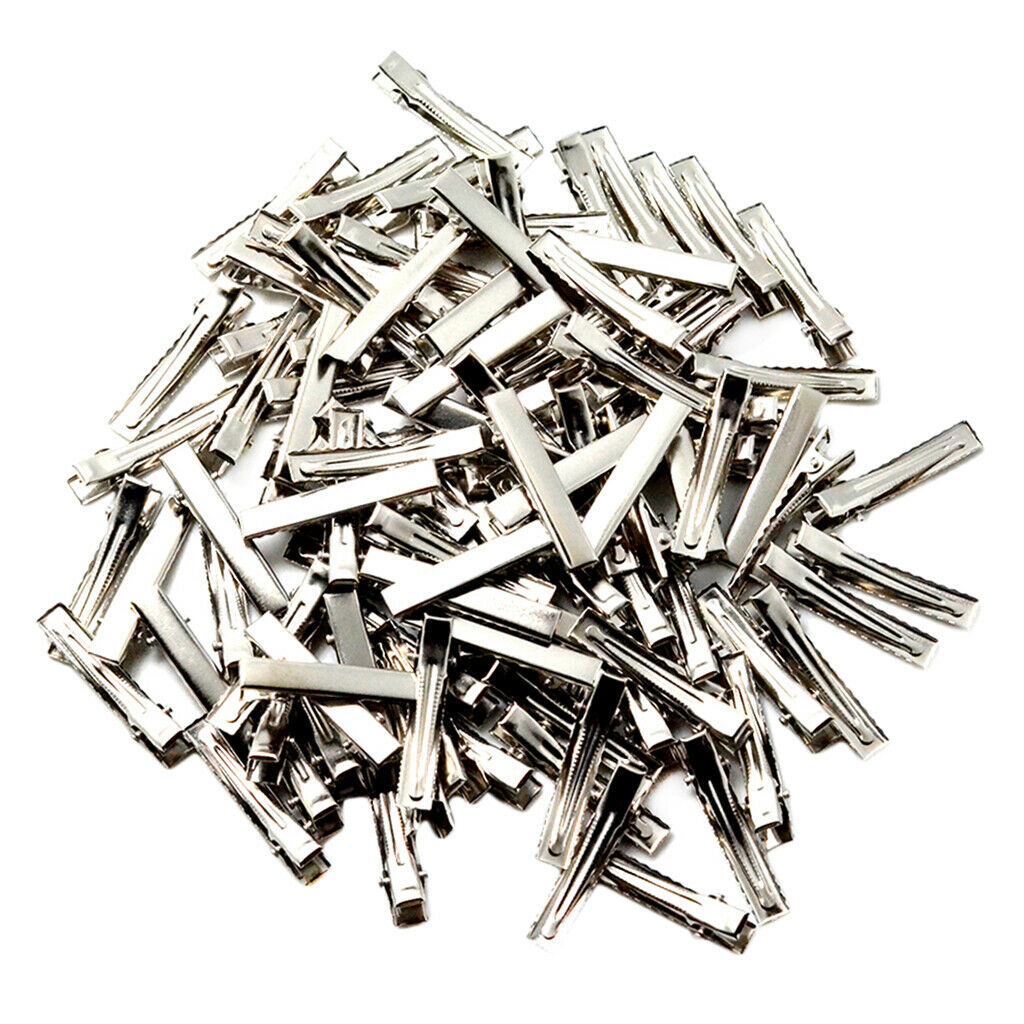 30/100 pack flat single prong alligator hair clips DIY bows 4 cm (100 pack)