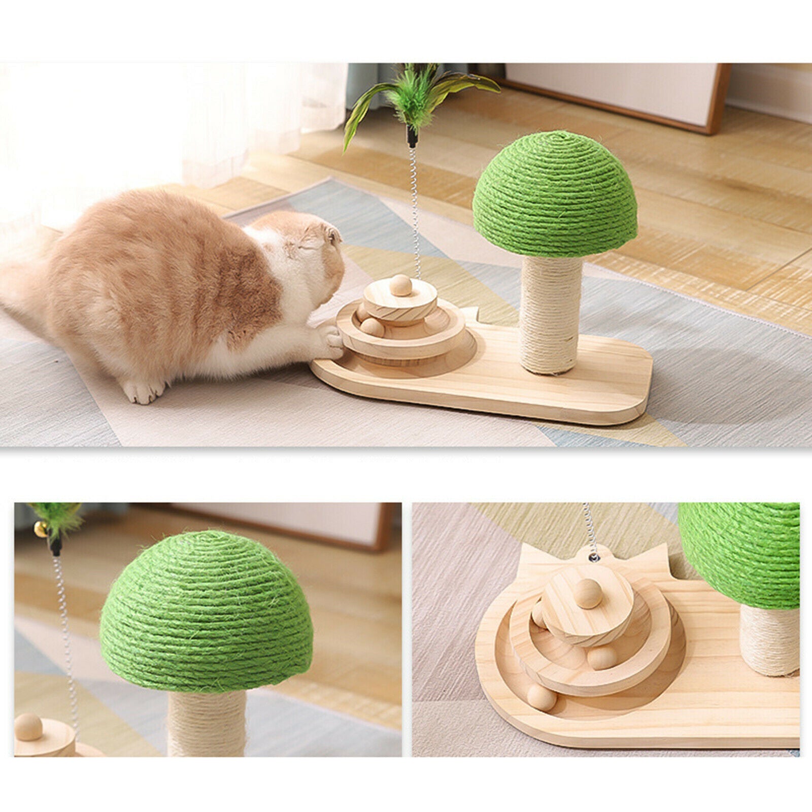 Cat Scratch Ball Scratching Post Catnip Balls Rolling Exercise Turnatable