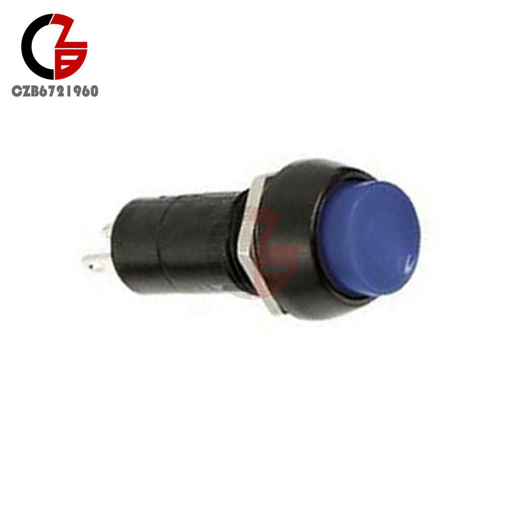 5PCS 250V 3A Blue Push Button Switch 12mm PBS-11B No Self-Lock ON/OFF Lock