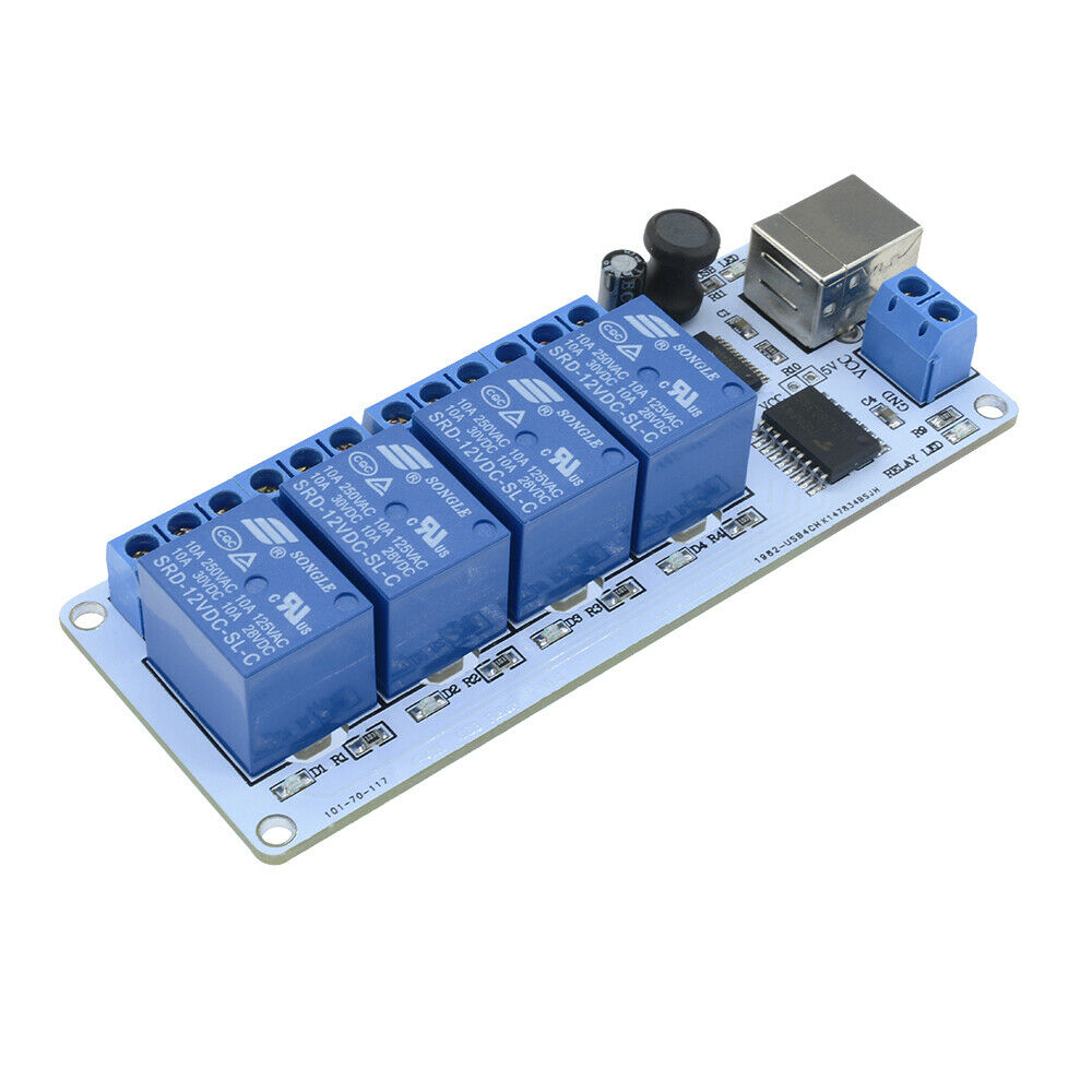 4 Channel 5V USB Relay Board 4 SPDT Relay SRD-05VDC-SL-C for Home Ligh DC Motor