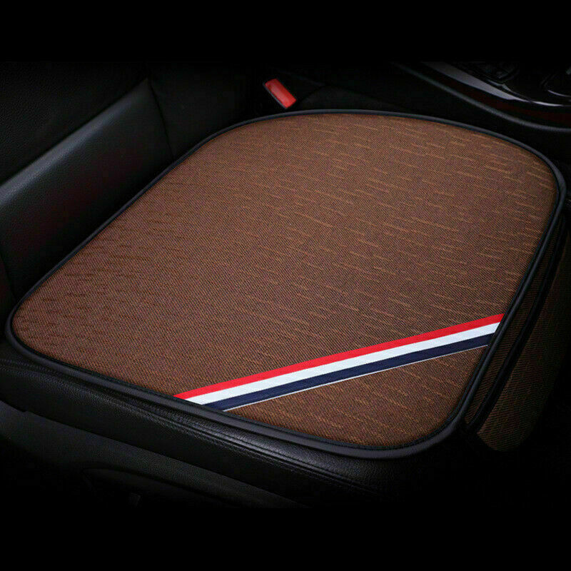 3PCS Full Set Cotton & Linen Car Interior Seat Cover Front Rear Seat Cushion Pad