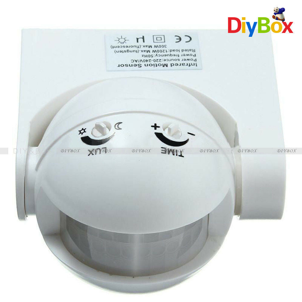 White Outdoor 180° Degree Security PIR Motion Movement Sensor Detector Switch