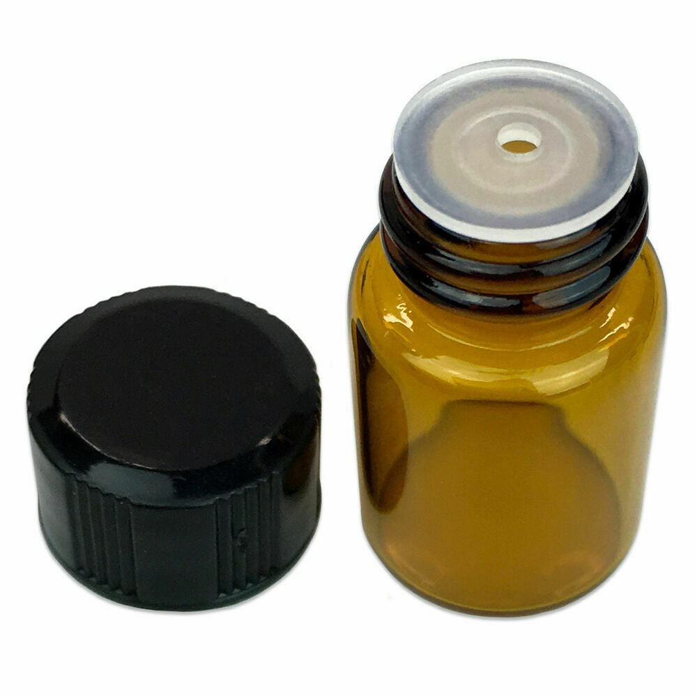 24Pcs 2ml Essential Oil Bottle Glass Vial Small Sample Sub Container with Plug