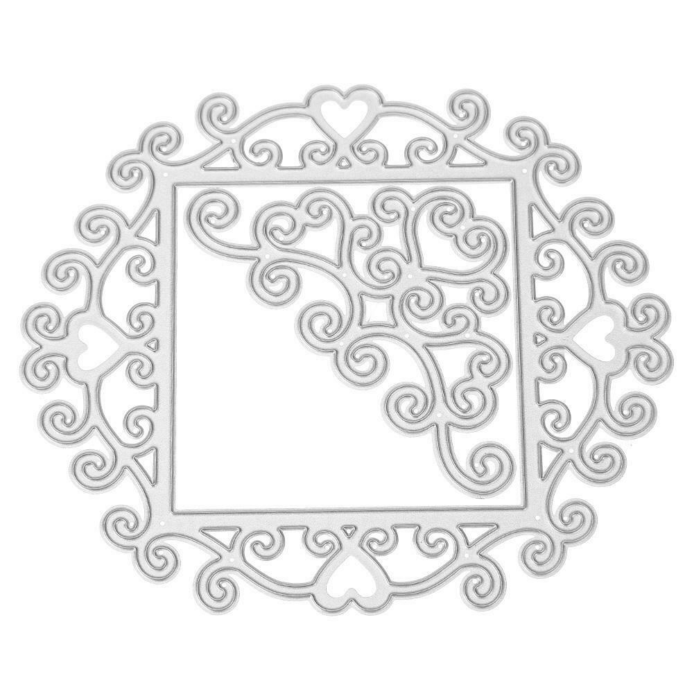 Flower Frame Metal Cutting Dies Stencils DIY Scrapbooking Paper Cart Decor @