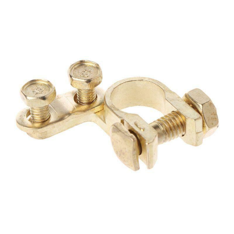 2Pcs Durable Replacement Auto Car Battery Terminal Clamp Clips Brass Connector