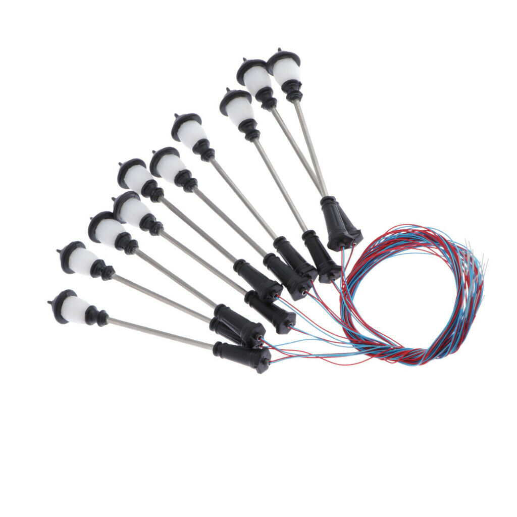 10Pcs Railway Led Lamppost Lamps Street Lights 1:100 HO Scale D