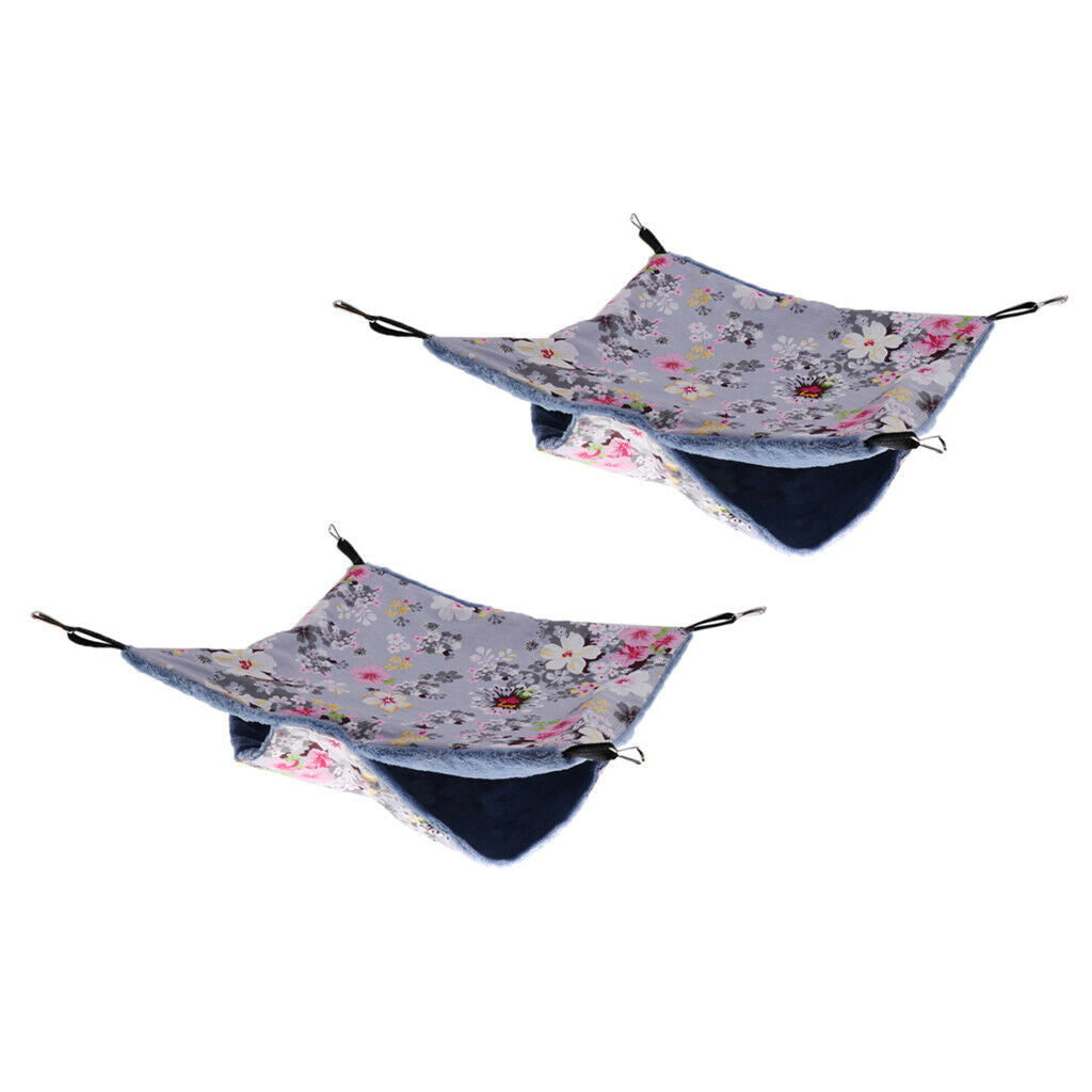 2 x Pet Hanging Bed Hammock Made of Cotton - Small Animal Sleep Hanging Cage Bed