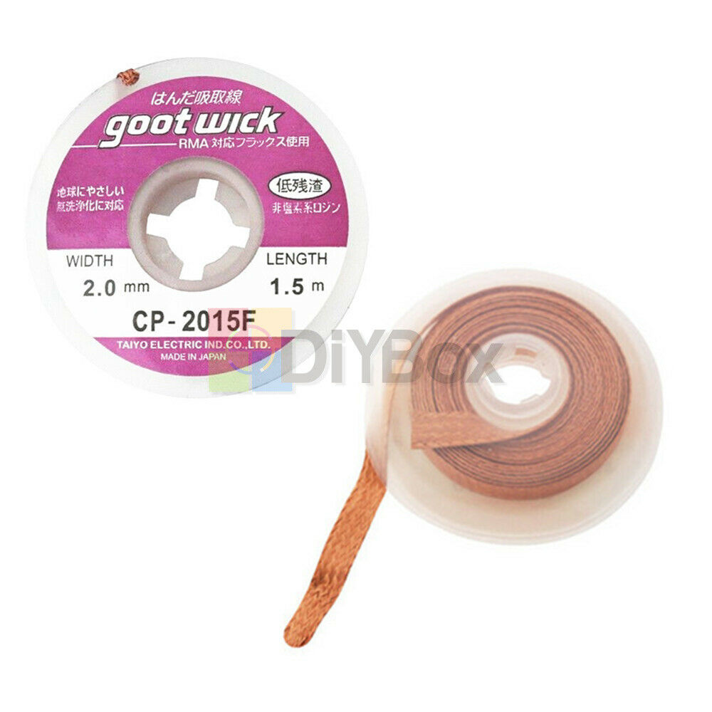 5Feet /1.5M 2mm Desoldering Braid Solder Remover Wick Cable Repair Tool  CP-2015