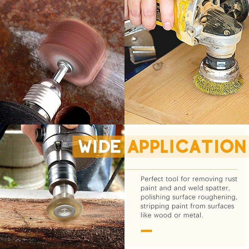 8Pcs Steel Twist K Wire Wheel Brush Set for Drill Crimped Cup with 1/4-inch ShS4