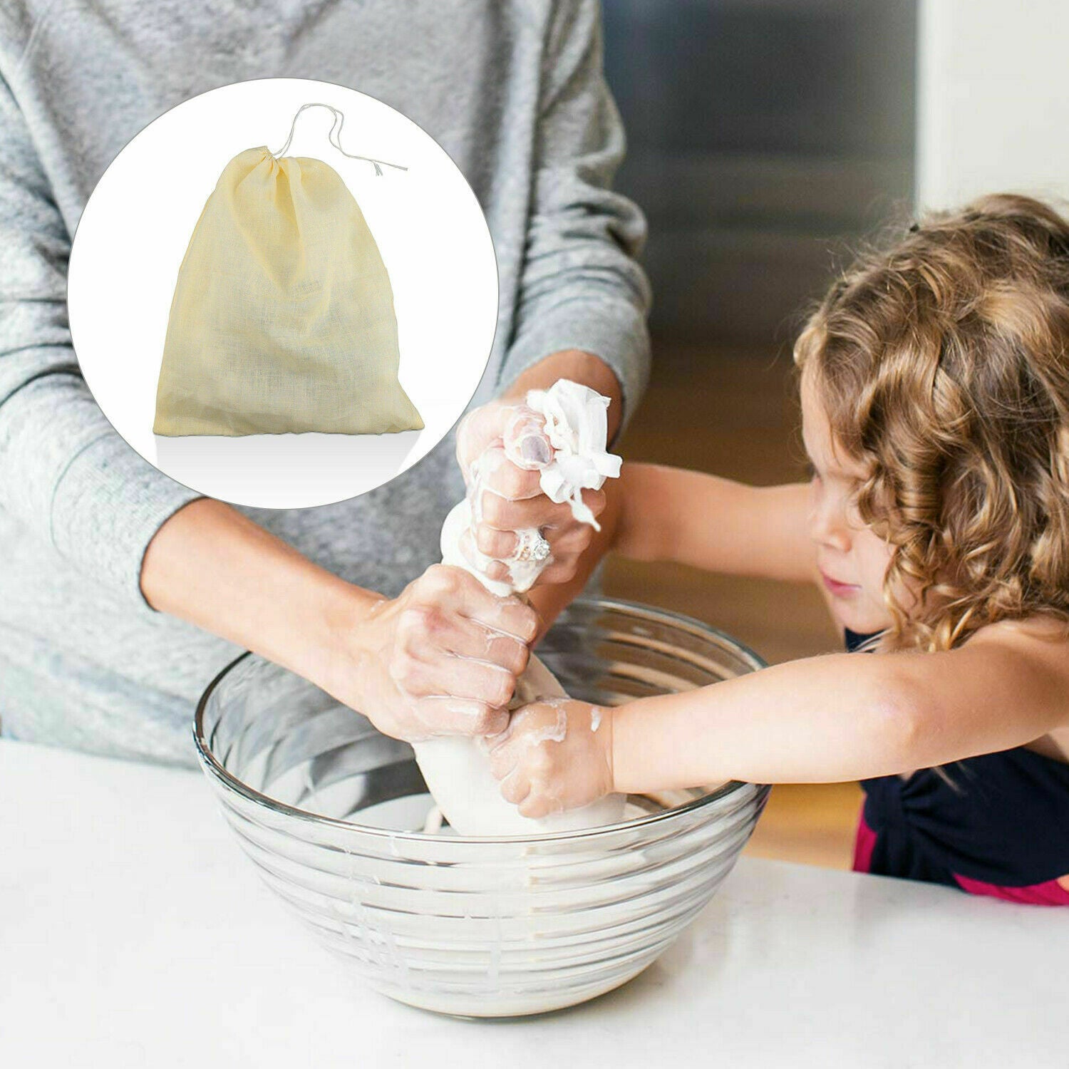 100% Unbleached Organic Cotton Cheesecloth, Reusable Food Strainer Colander