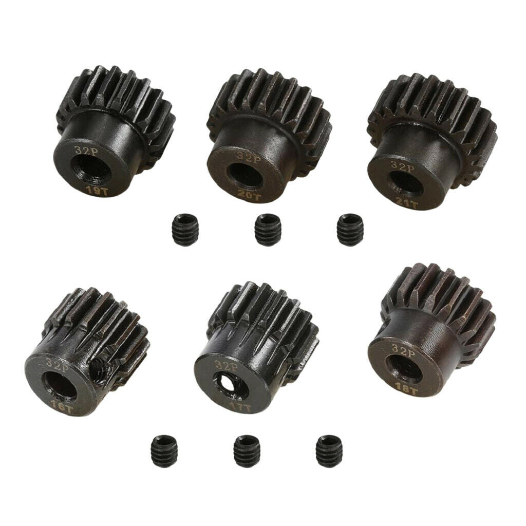 1/8 Car Part 32P 5mm Teeth 16T-21T Motor Gear Pinion Brushed Brushless Motor