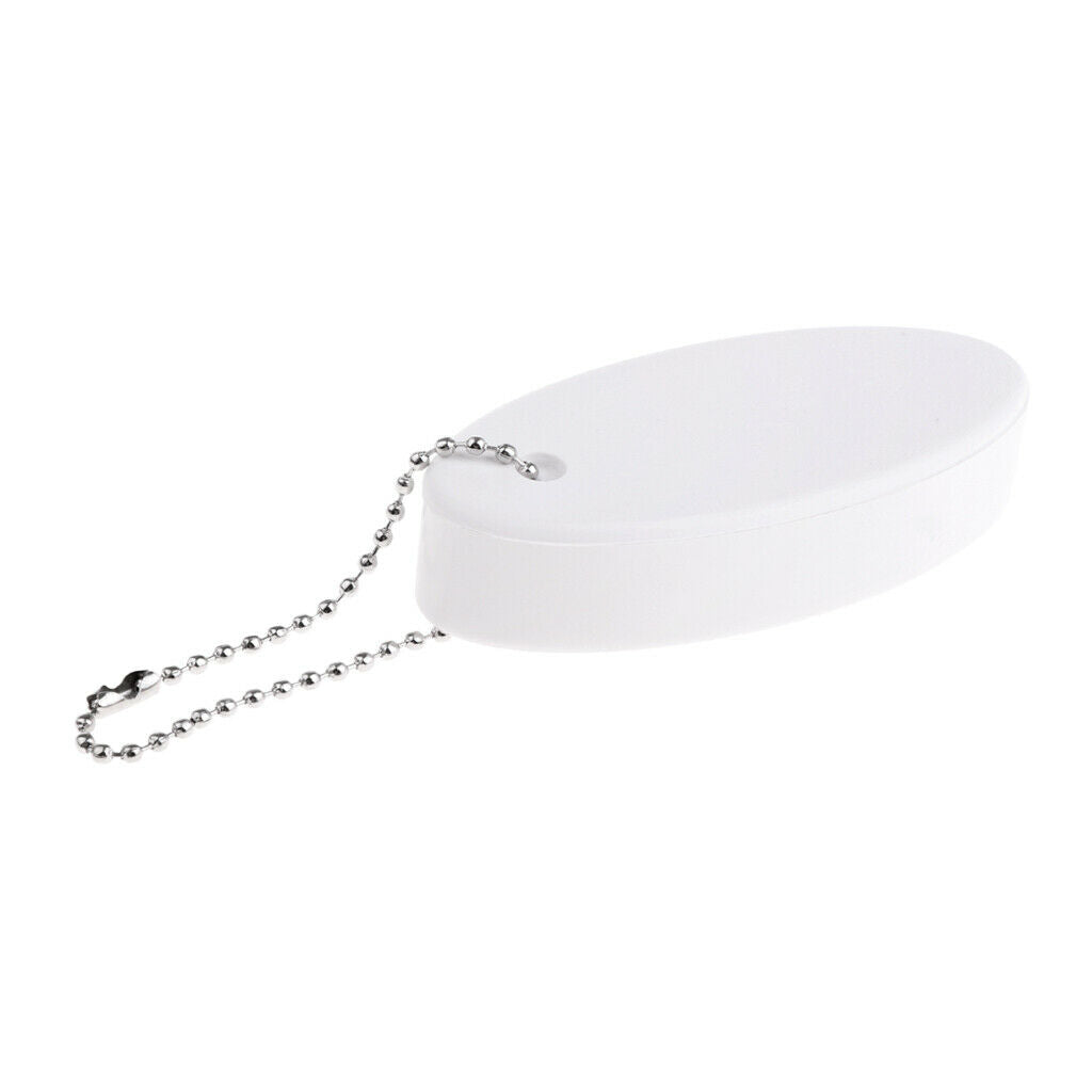 White Foam Floating Oval Keychain Keyring Water Sports Boating Key Float