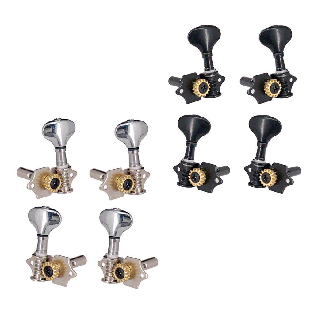2X 4 Pieces 2R 2L Ukulele String Guitar Tuning Pegs Tuners Machine Heads Black