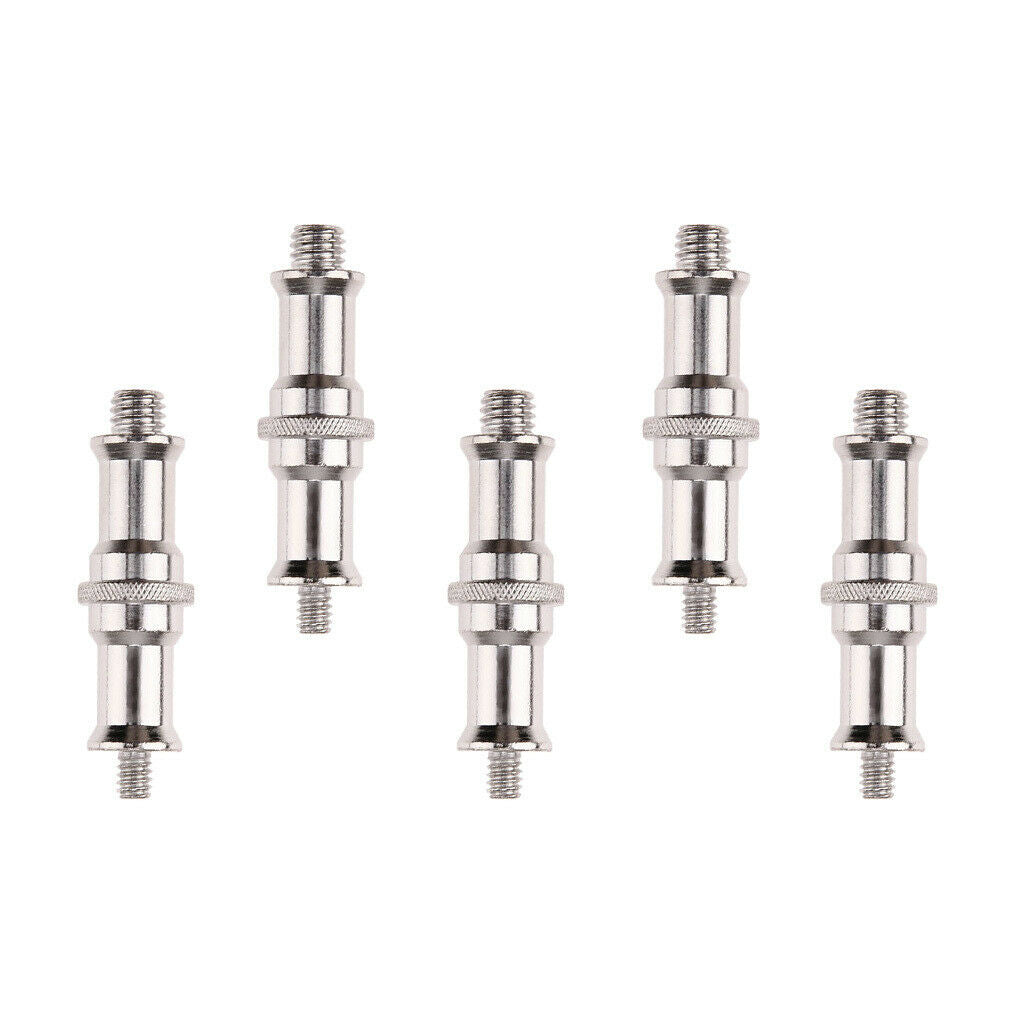 5 Pieces 1/4 Inch to 3/8 Inch Male Convert Screw Adapter Spigot Stud for Flash