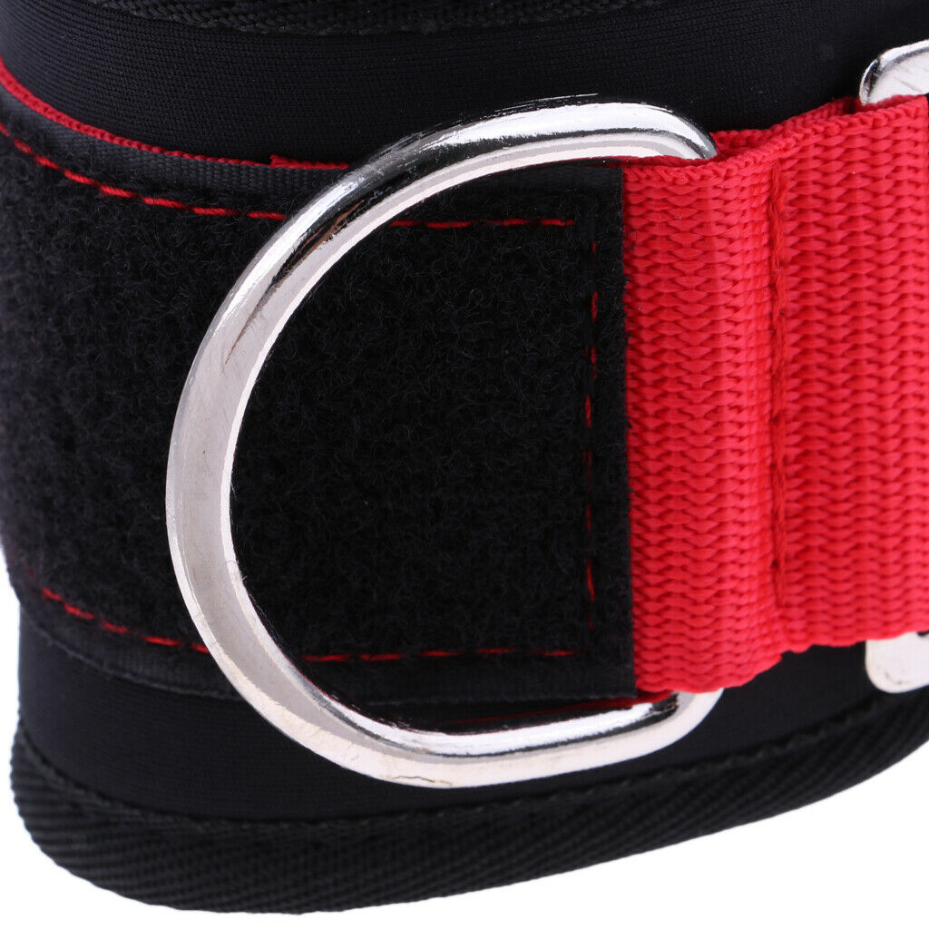 2x Adjustable Fitness Ankle Strap Gym Cable Attachment D-Ring Leg Loop Wrap
