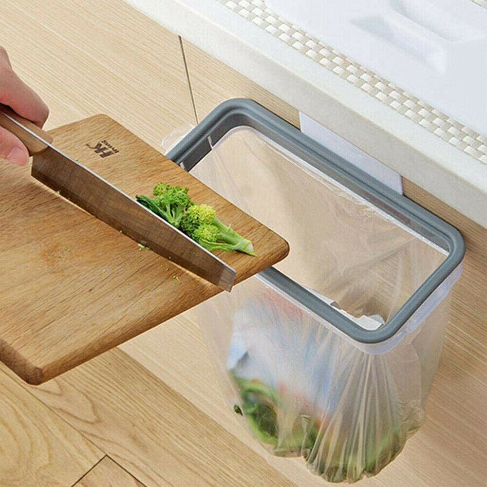 Portable Plastic Garbage Hanging Bag Kitchen Trash Storage Rack Bag Holder