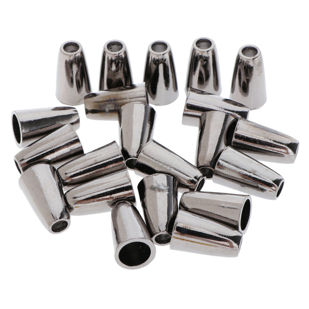 20x Metal Bell Stopper No Lid Cord Ends Lock Stopper Toggle Clip Black