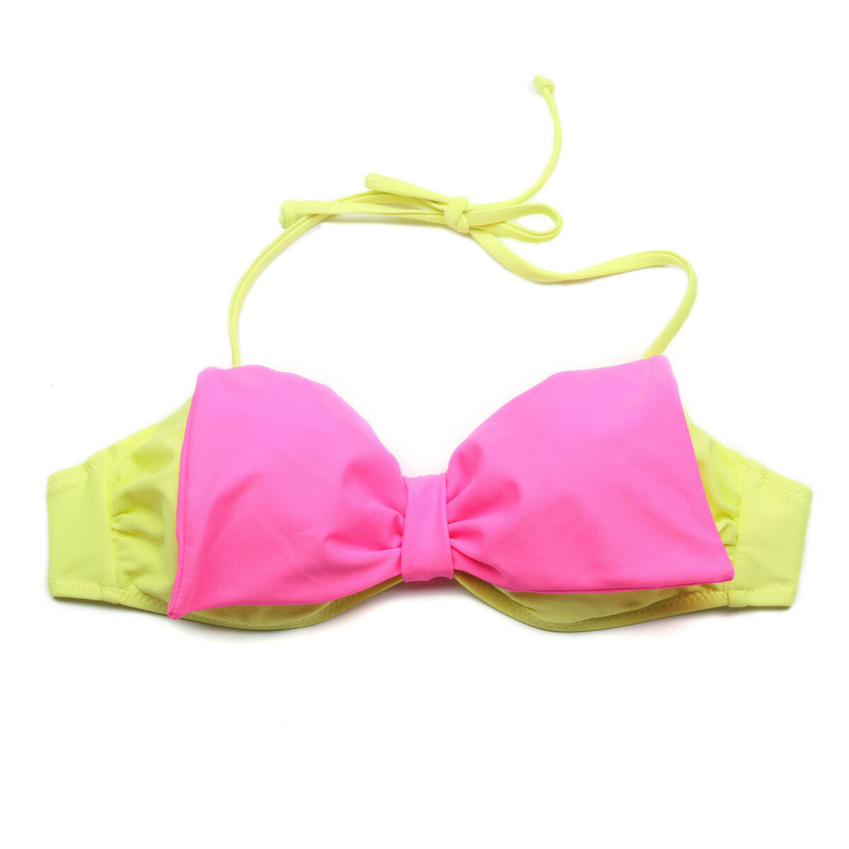 2015 New Sexy Greenish Yellow Bandeau Top Bikini Swimwear With A