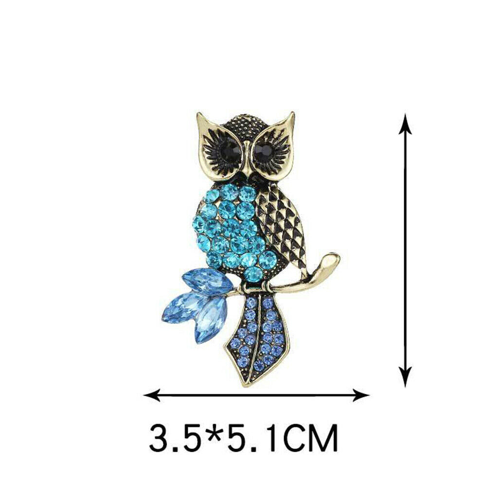 Lovely Owl Brooch Pin Crystal Breastpin Rhinestones Bird Wedding Banquet