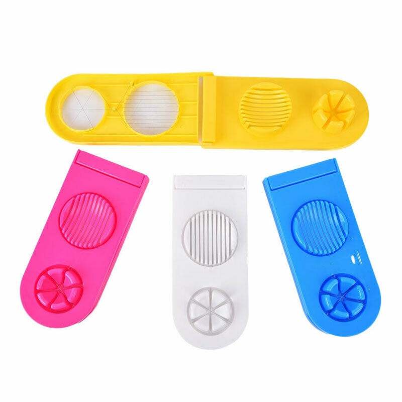 Egg Slicer Cutter Fruit Garnish Easy Clean Stainless Steel Kitchen Separator TL