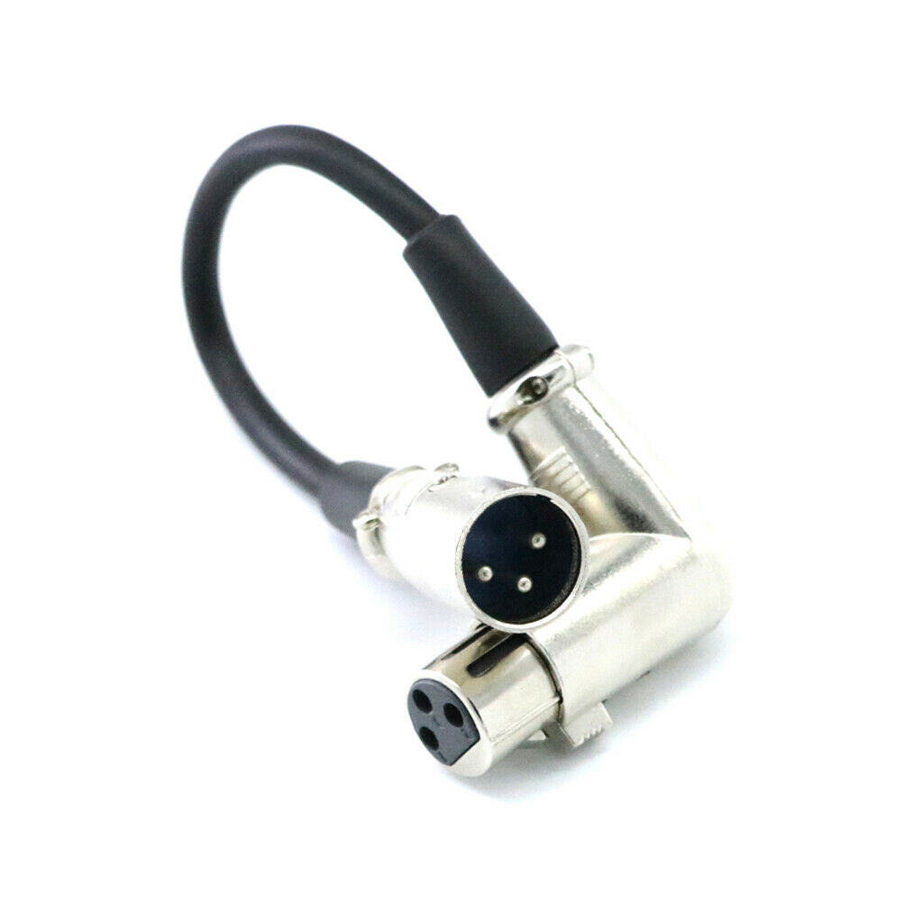 3'xlr right angle 90 degree female to straight male patch cord