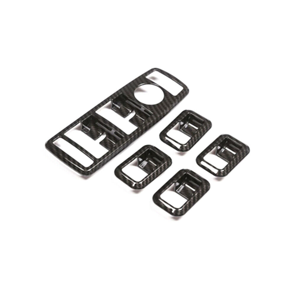 5*Carbon Fiber Door Window Lift Switch Button Trim for Mercedes Benz W204 W212