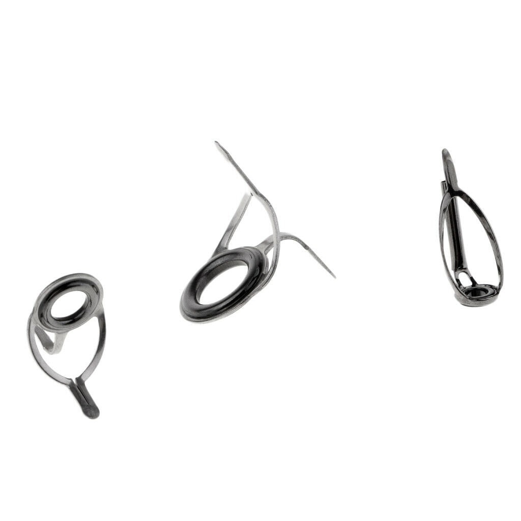 9pcs Fishing Rod Guide Tip Eye Rings Kit for Repairing 6# 8# 10# 12# 16# 20#