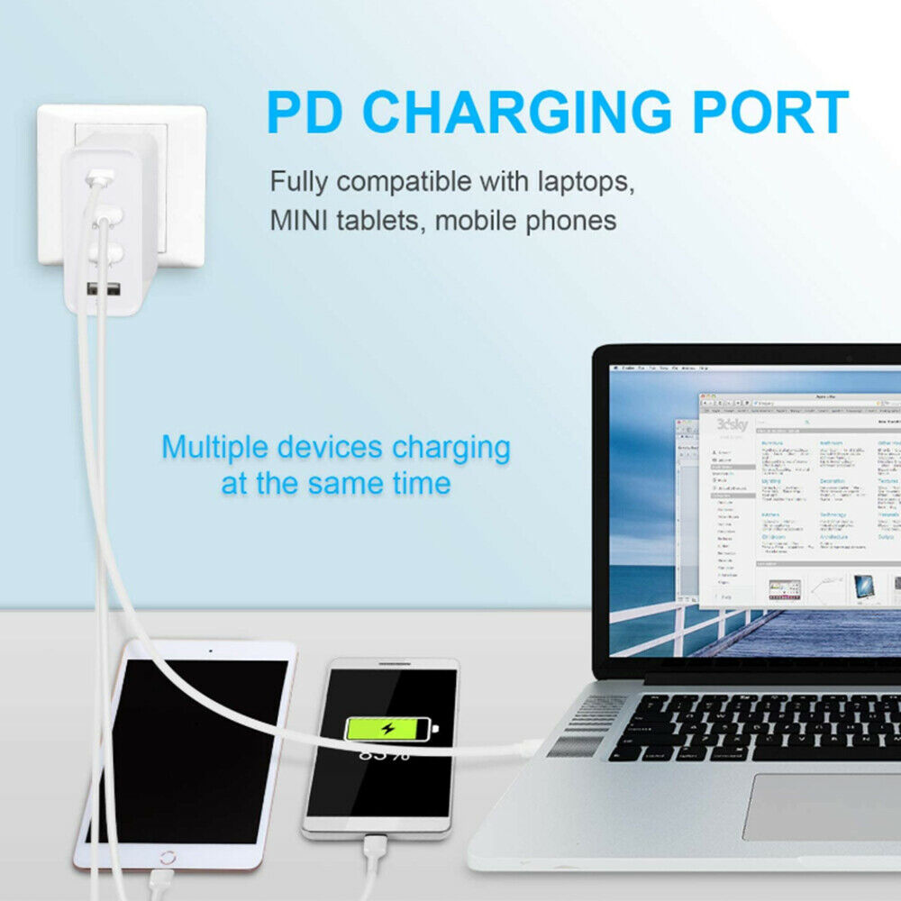 51W USB Type-C USB-C QC3.0 PD Mobile Phone Fast Charging Wall Charger Adapter