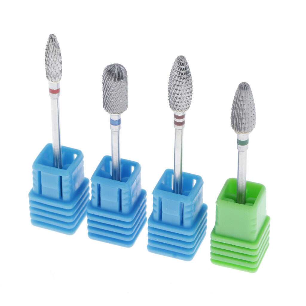 Professional Nail Drill Bits Set for Acrylic Nails - 4pcs - Different Coarse