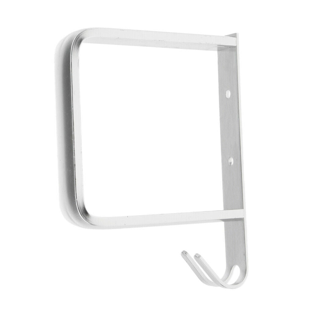 Aluminum Hair Dryer Holder Rack Wall Mounted w/ Hook for Salon Bathroom