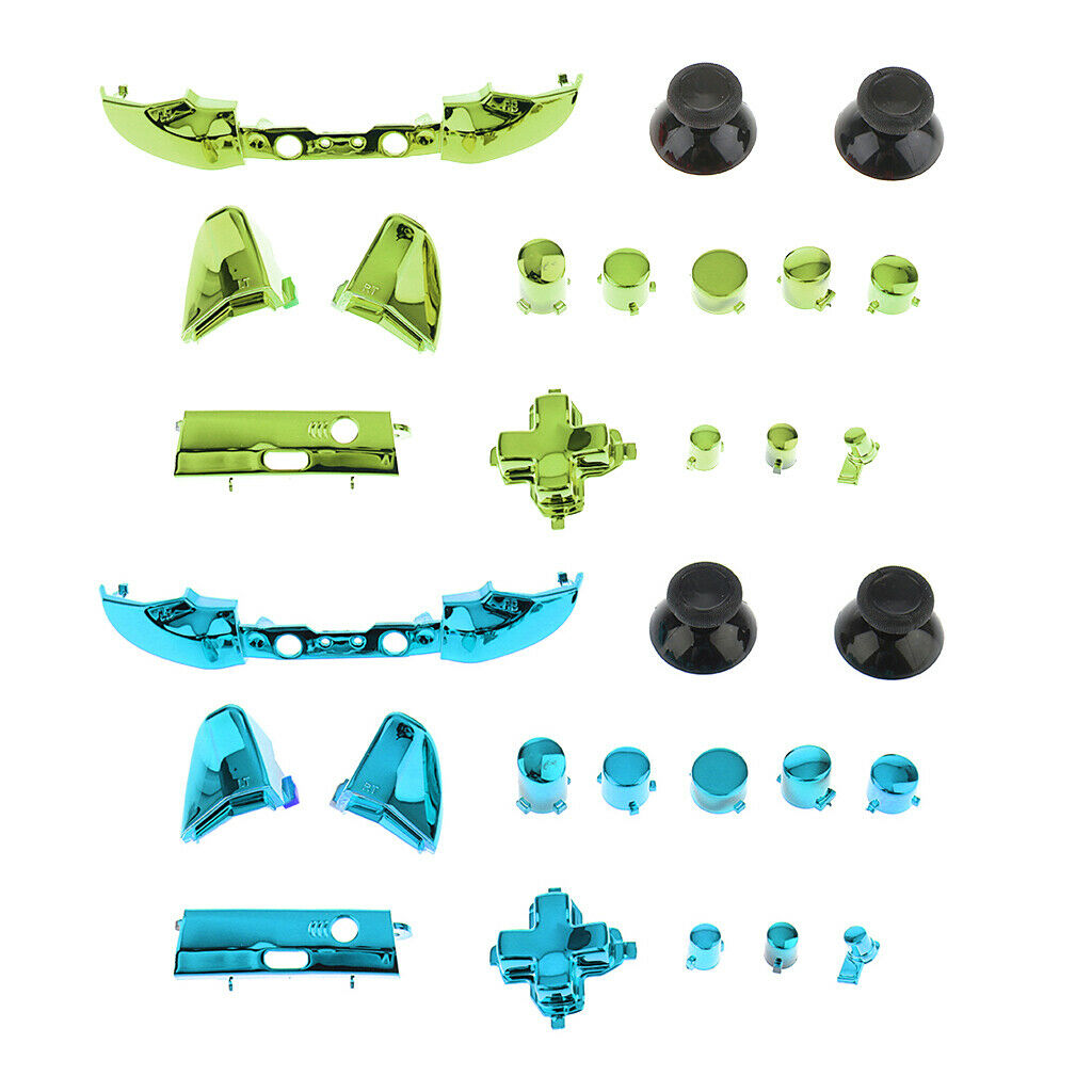 2Piece Full Button Set Bumper ABXY Mod Kit For   One S Controllers Chrome