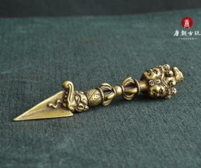 Collection Chinese archaize pure brass Instrument Ma Tauming Wang Jinga