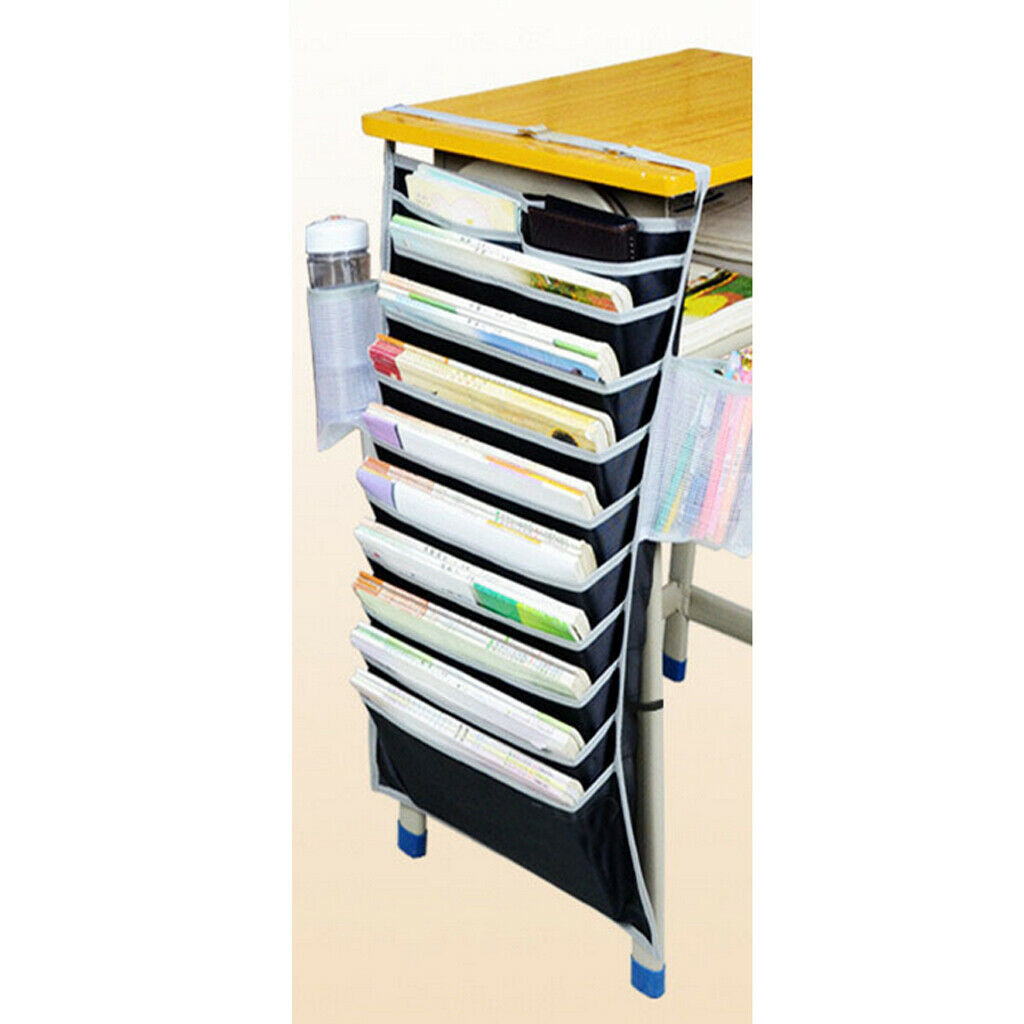 Desk Pocket Organizer Bedside Storage Bag Oxford Cloth Book Student Blue