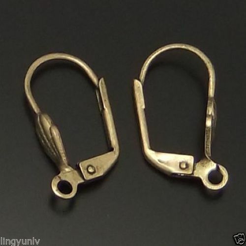 Antiqued Style Bronze Alloy Simple Earring Hook Jewelry Findings 17*11mm 50PCS