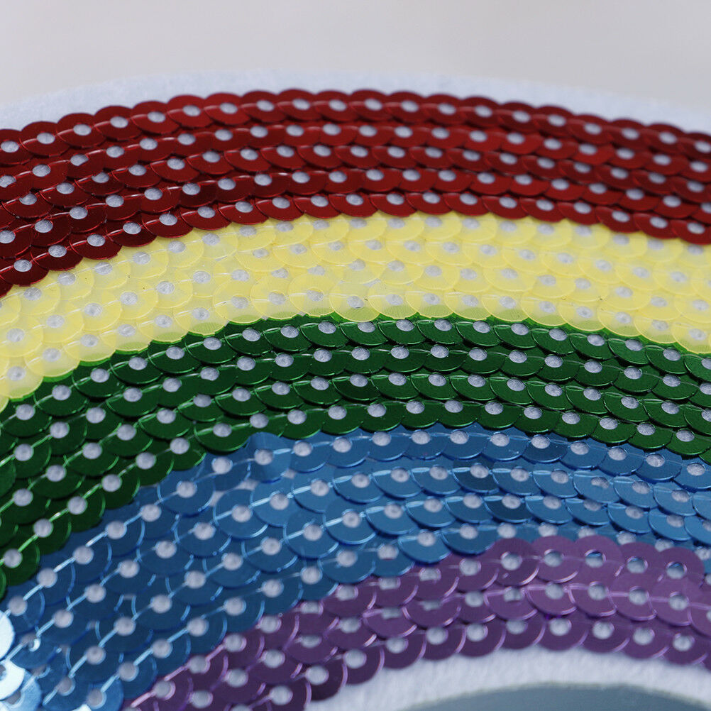 Embroidered Iron On Patches For Clothes Sewing Rainbow Motif Applique Stic.l8