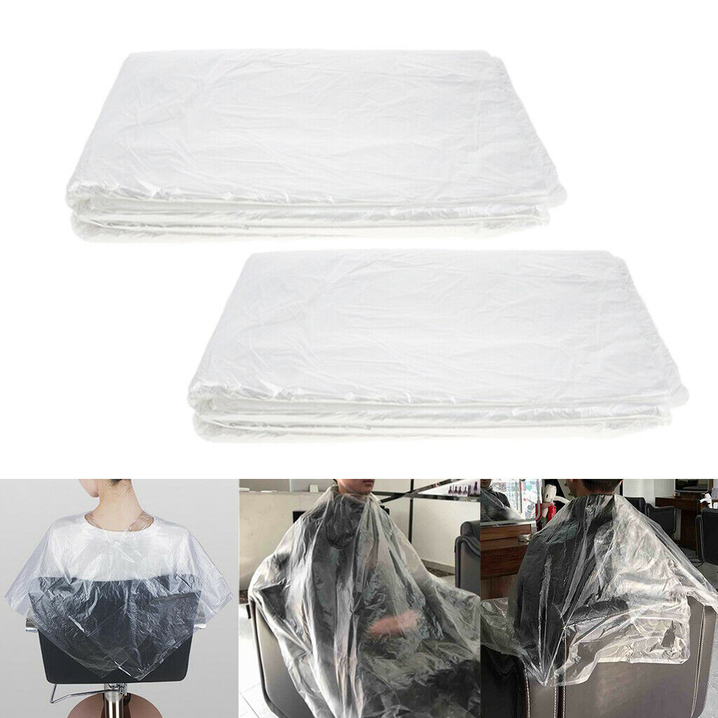 100pcs Disposable Hair Cutting Cape Gowns Salon Hairdresser Barber Capes