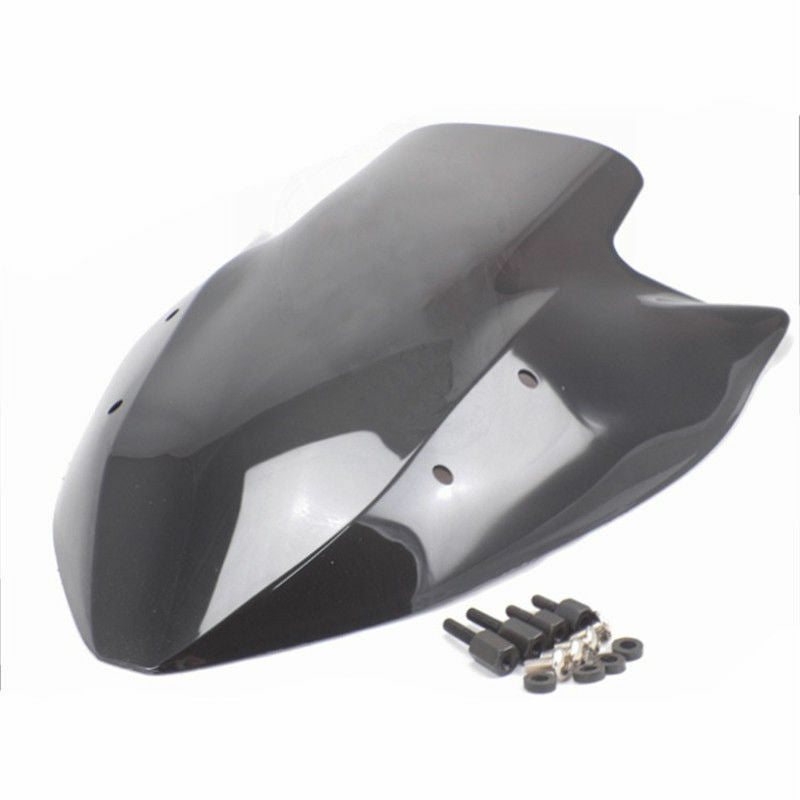 Black Double Bubble Motorcycle Windshield for Kawasaki Z1000 2003-2006