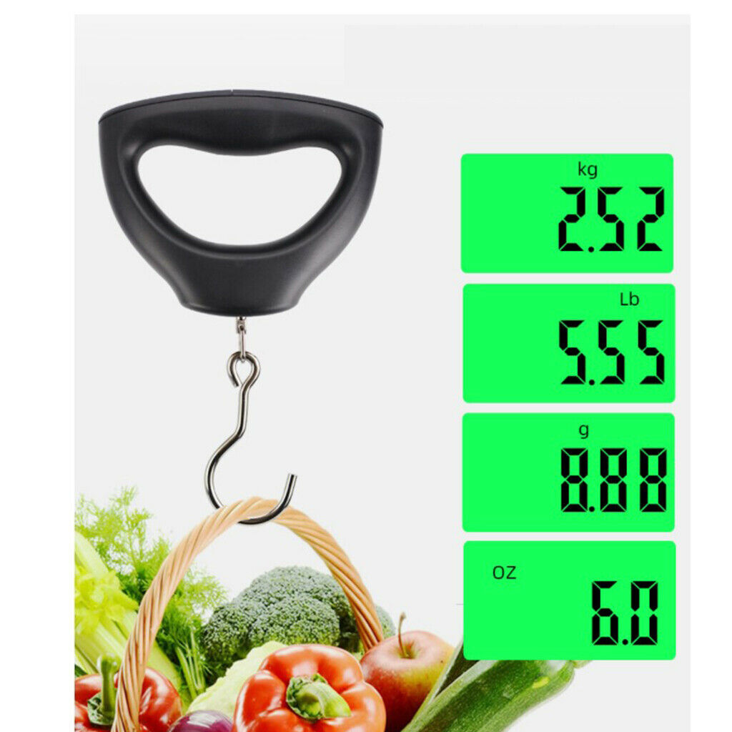 110lbs Portable Digital Scale Weighing Hanging Travel Fishing Luggage Scale Hook
