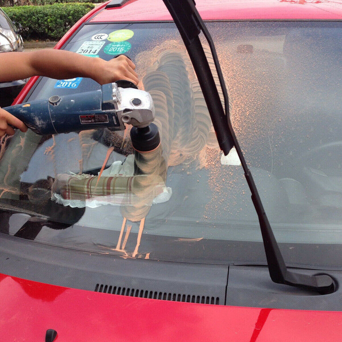 8pcs Car Glass Polishing Windshield Front Rear Window Scratch Removal Repair Kit