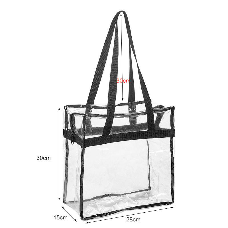 1PCS Clear Handbag Tote Beach Makeup Bathing Crystal PVC Bag Shoulder Bag Travel