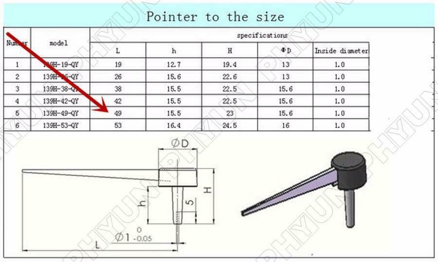 5Pcs Speedometer Needle Pointers 49mm Length Universal For Car Motorcycle Gauges