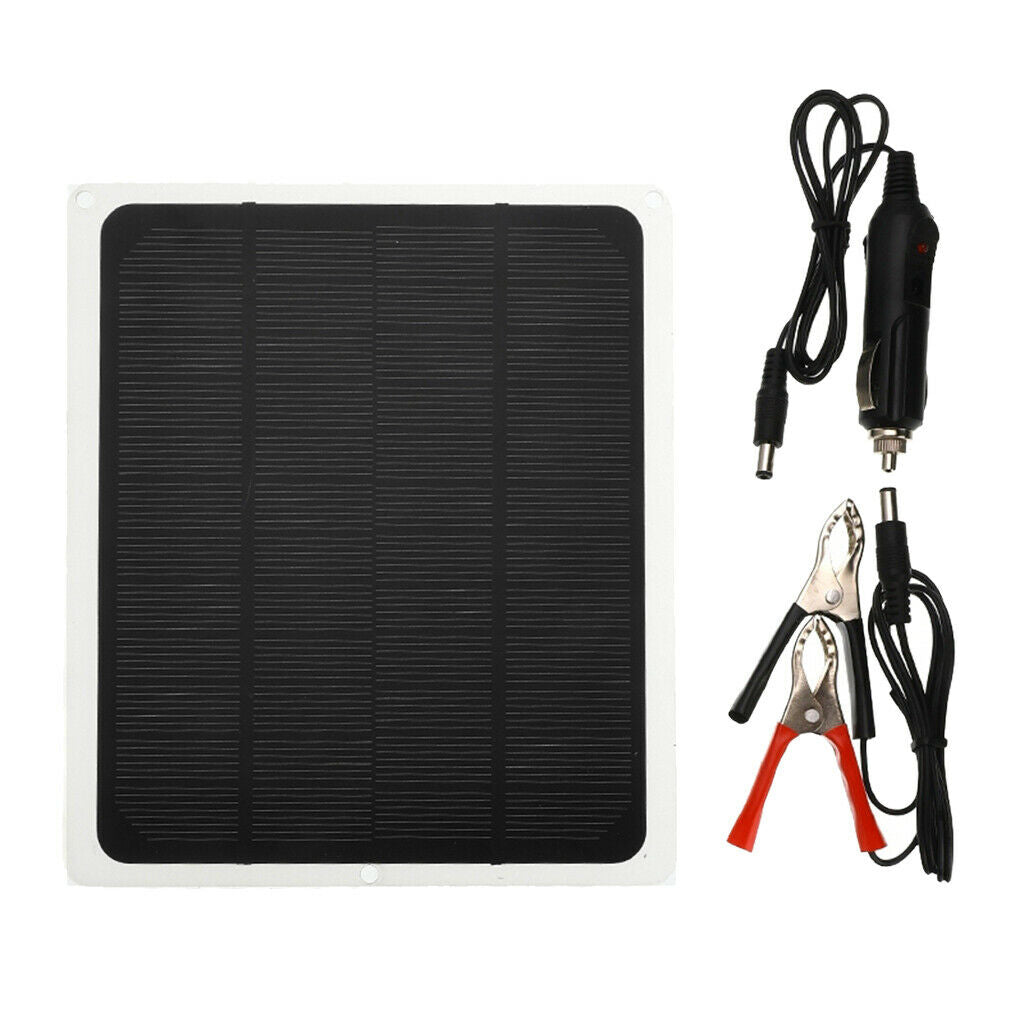12V 20W Portable Solar Panel Car Boat RV Travel Camping Trickle Battery Charger