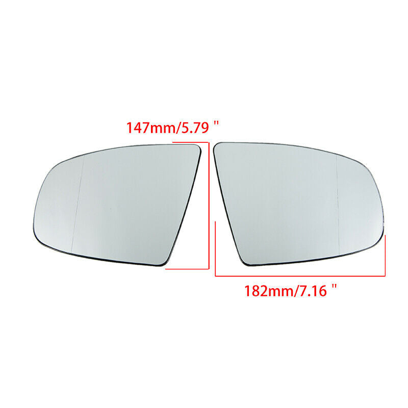 2pcs Door Wing Side Rearview Clear Mirror Glass Heated For X6 E71 E72 2008-2014