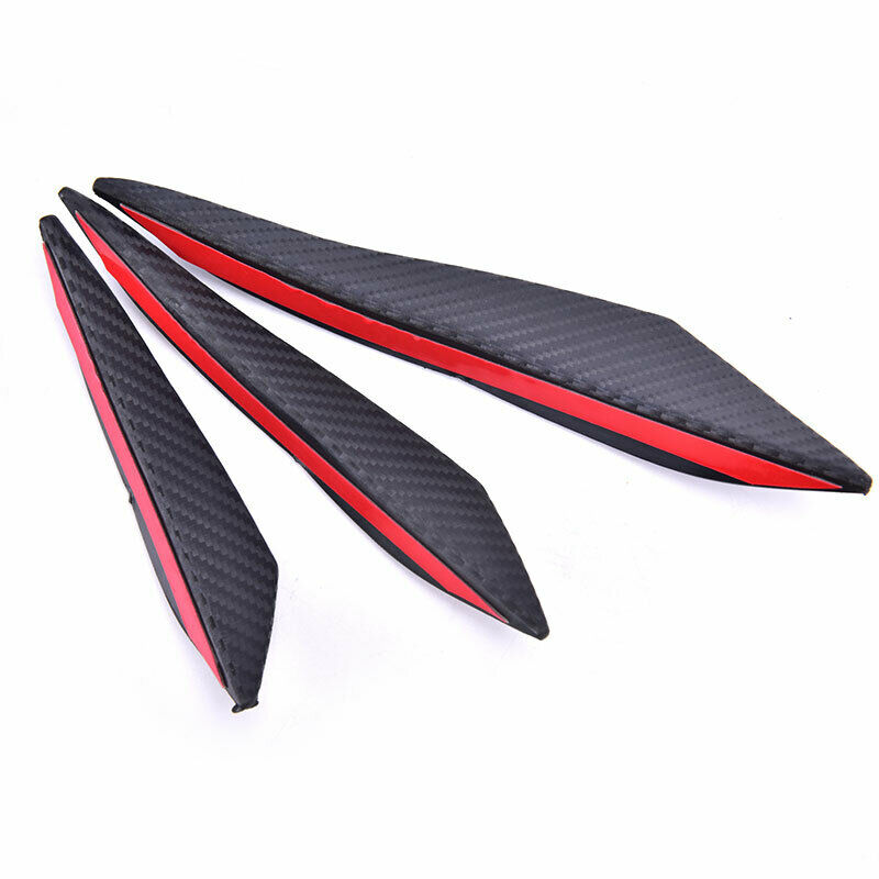 6x Carbon Fiber Car Front Bumper Canards Diffuser Lip Splitter Fins AccessorBDA