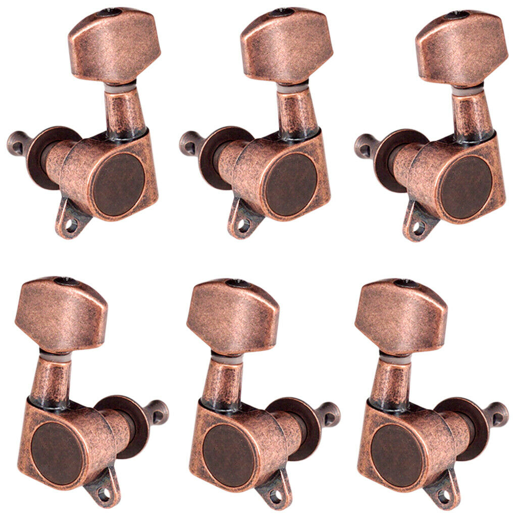 4x Tone Volume Control Knob Button + 3R3L Machine Heads for Guitar Replacement